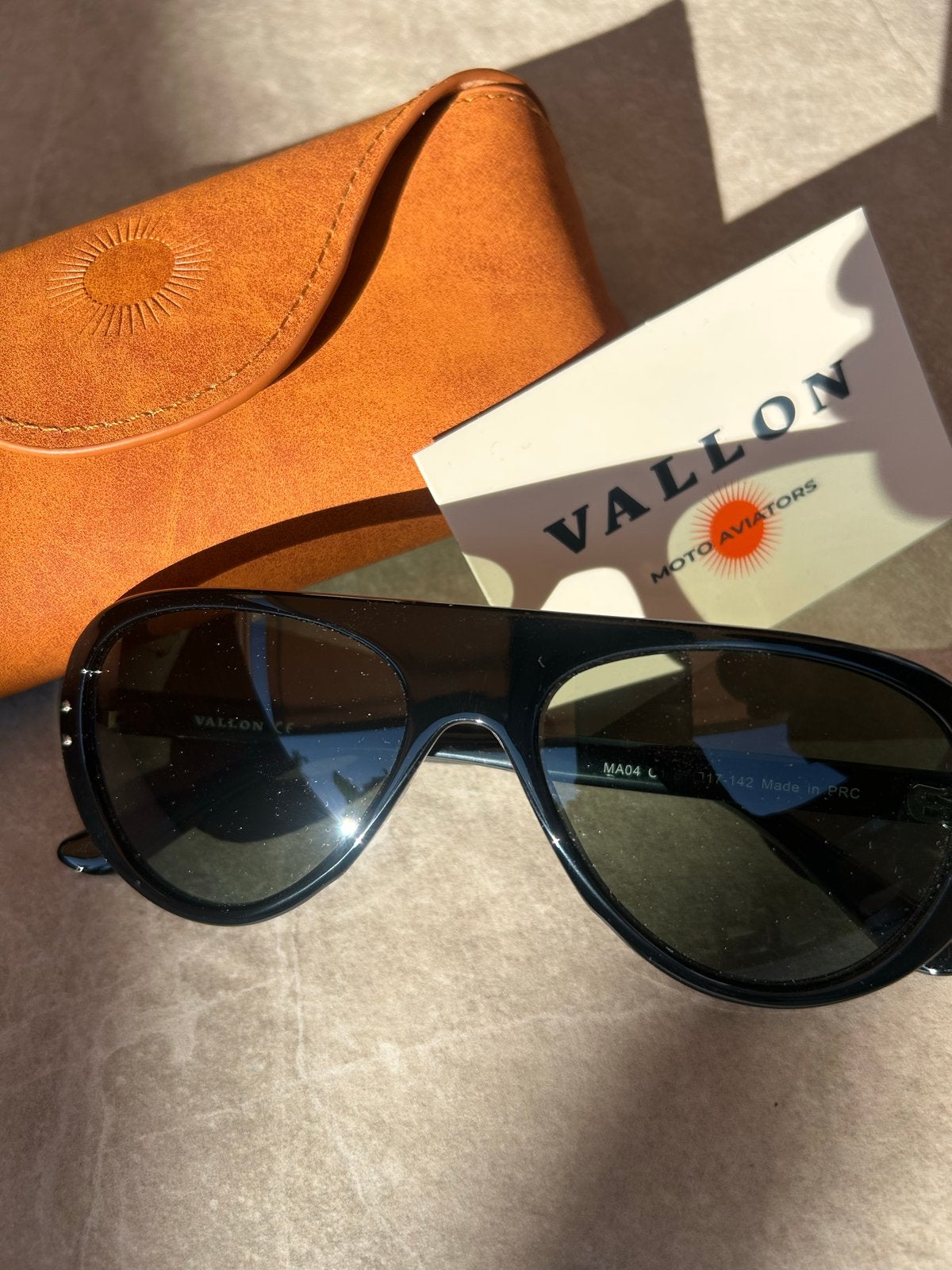 Vallon Moto Aviators Zonnebril - Zwart, Overige merken, Zonnebril, Verzenden, Zwart