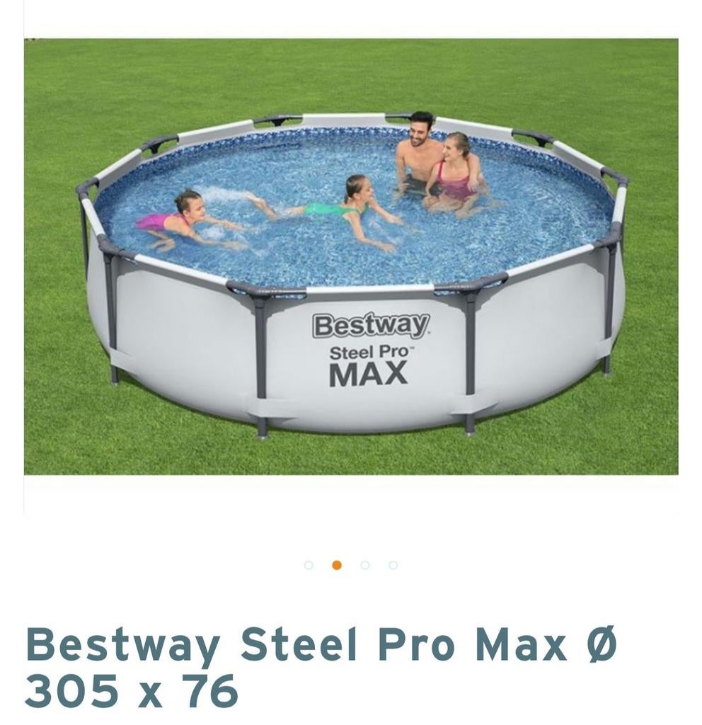 Bestway Steel Pro Max Zwembad Ø 305 x 76, Ophalen, Gebruikt, 80 tot 120 cm, Rond