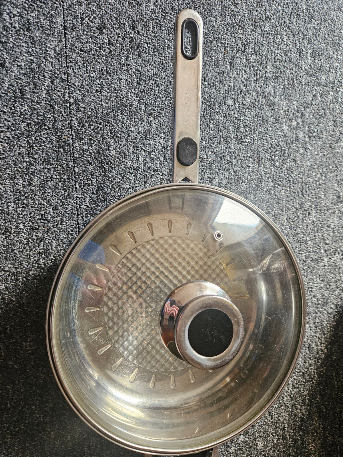 Berghoff Pannenset met Glazen Deksel - RVS, Pannenset, Ophalen of Verzenden, Zo goed als nieuw, Rvs