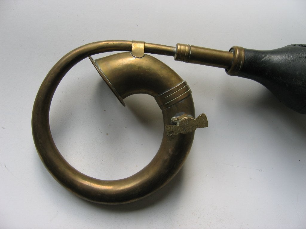 Antieke claxon met knijpbalg, Ophalen of Verzenden