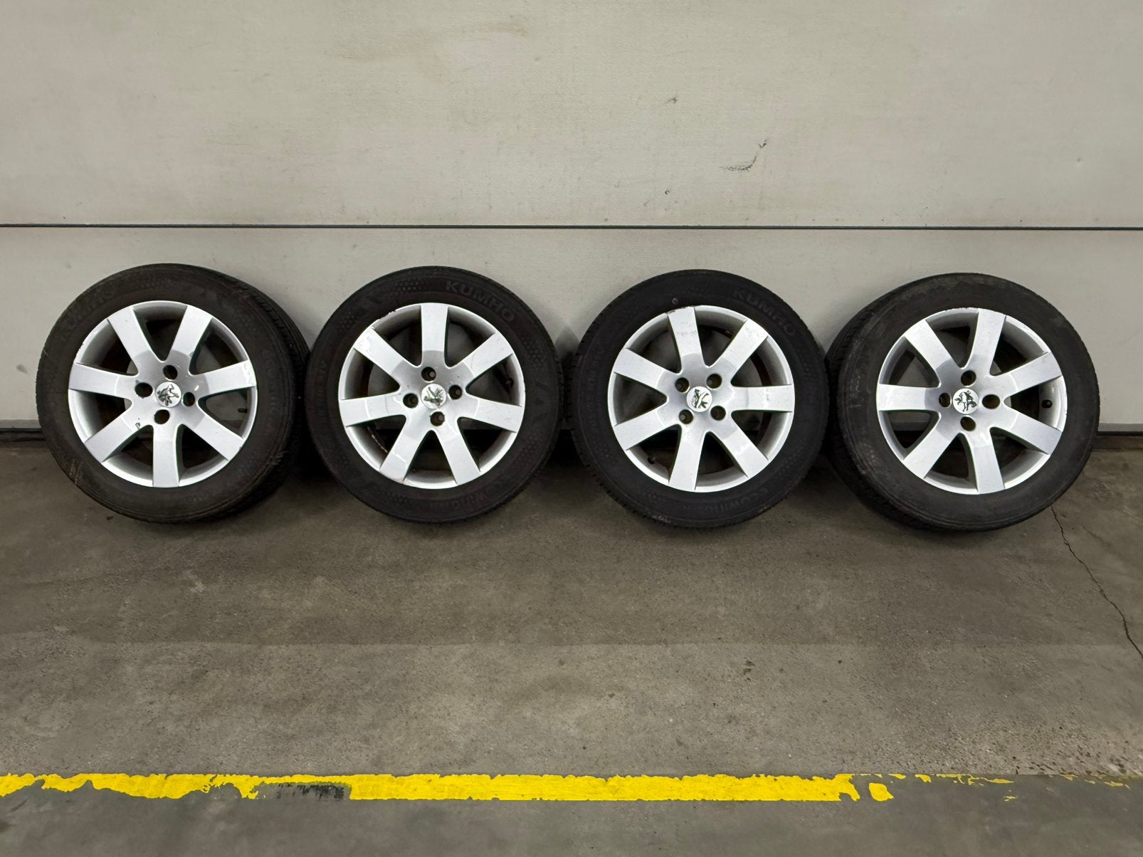 Velgen met zomerbanden voor Peugeot 308, Ophalen, Gebruikt, 16 inch, Banden en Velgen