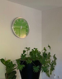 Klok van Karlsson, groen, 60 cm, Ophalen, Wandklok, Analoog, Werkt op batterijen