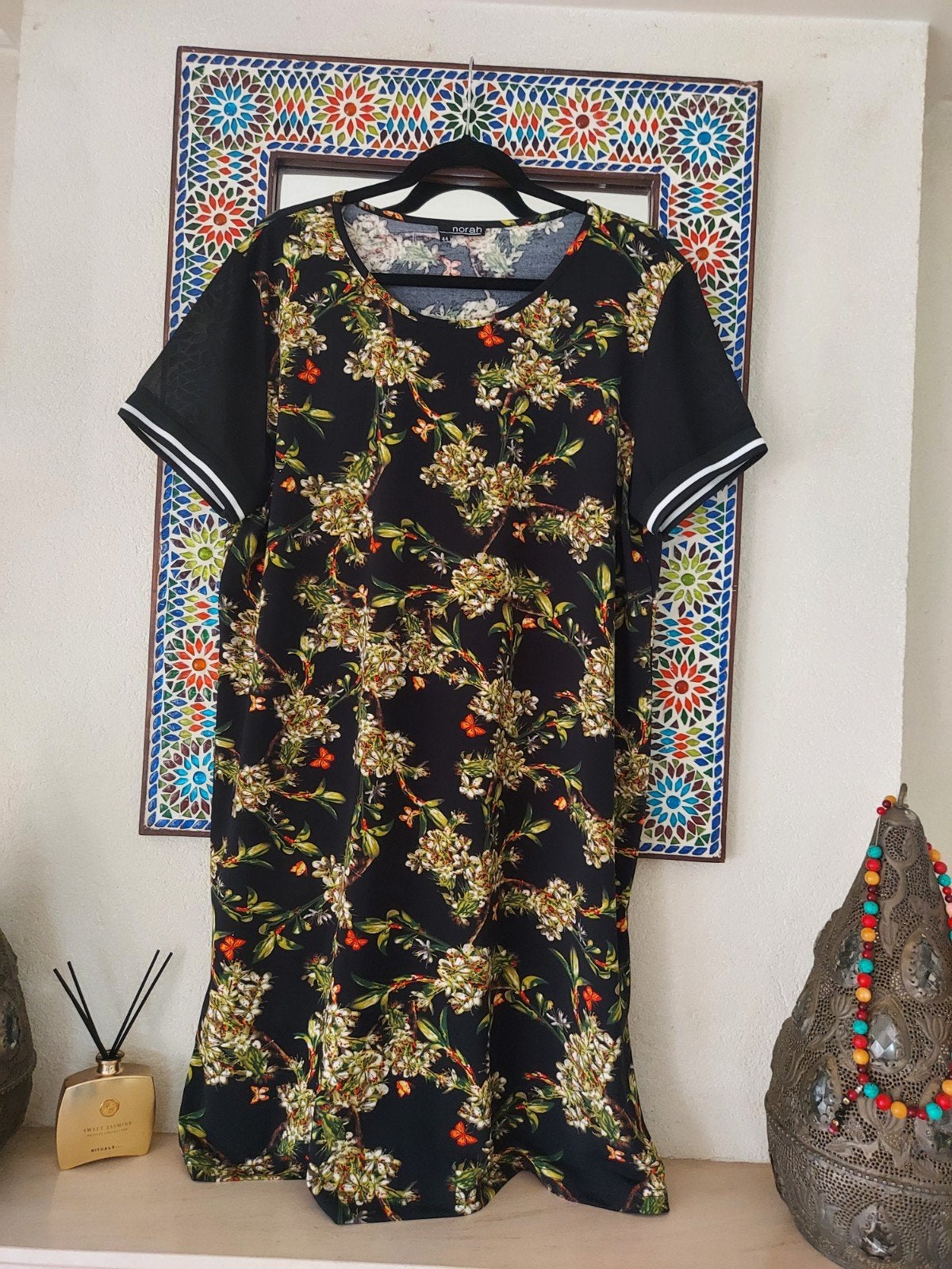 Norah prachtige stretch zomerjurk maat 44, Kleding | Dames, Ophalen of Verzenden, Zo goed als nieuw, Maat 42/44 (L), Onder de knie