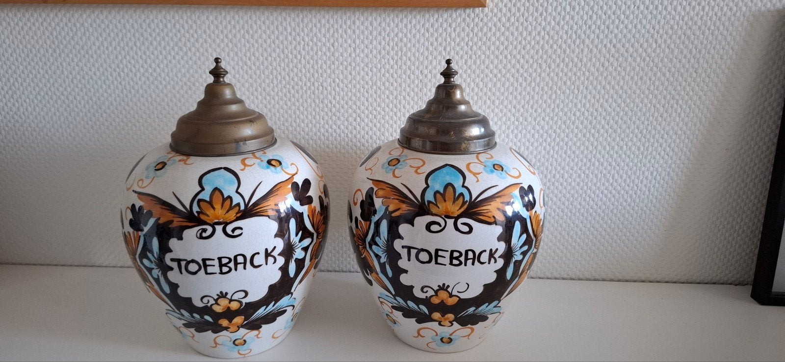 Twee toeback potten tabakpotten, Antiek en Kunst, Ophalen