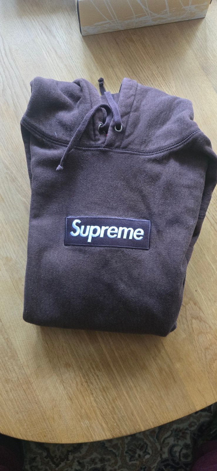 Supreme Box Logo Hoodie FW21 Baroque Brown Maat S, Bruin, Ophalen of Verzenden, Zo goed als nieuw, Maat 46 (S) of kleiner