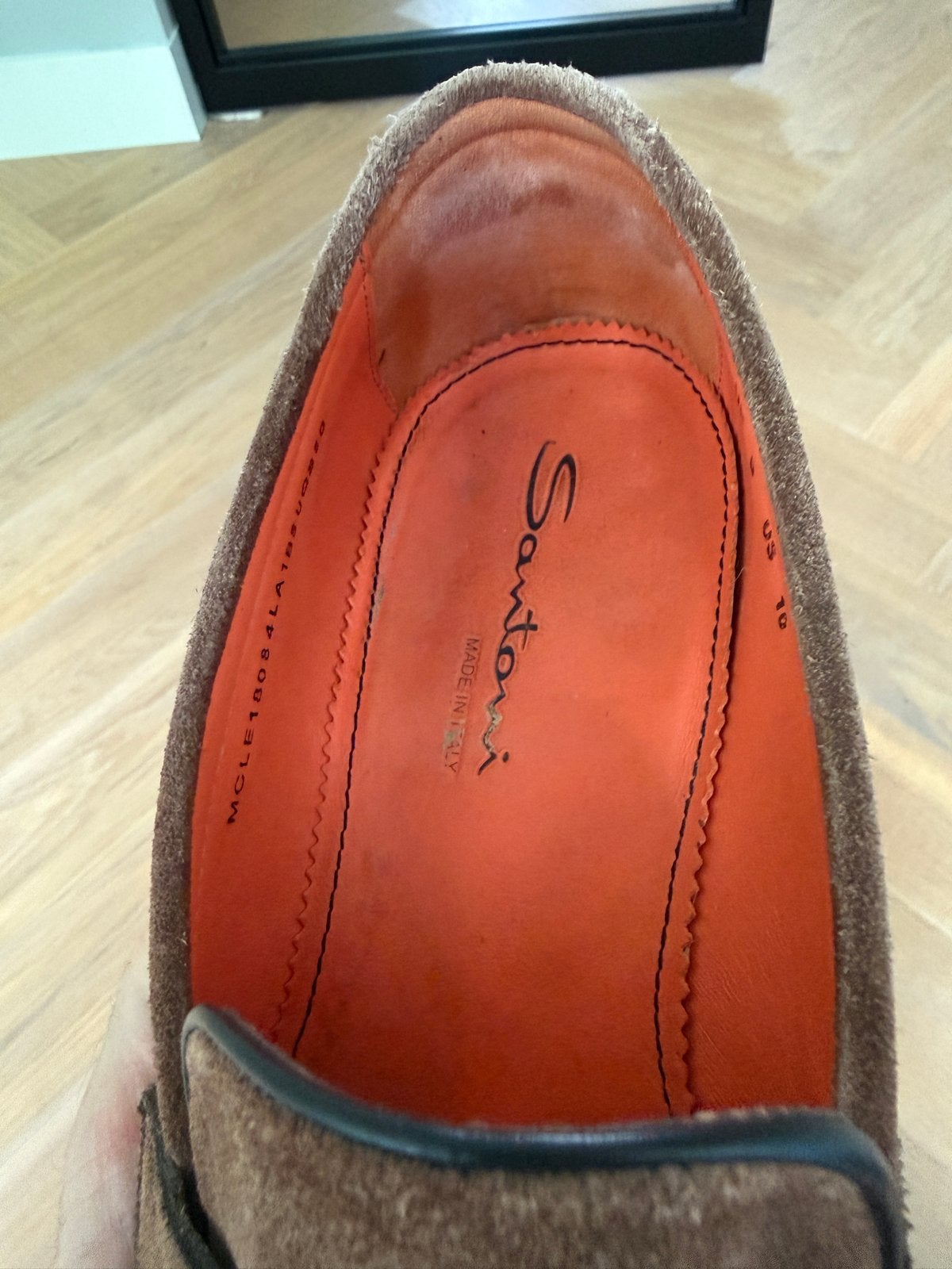 Santoni suède loafers - Bruin (zgan), Ophalen, Gedragen, Bruin, Loafers