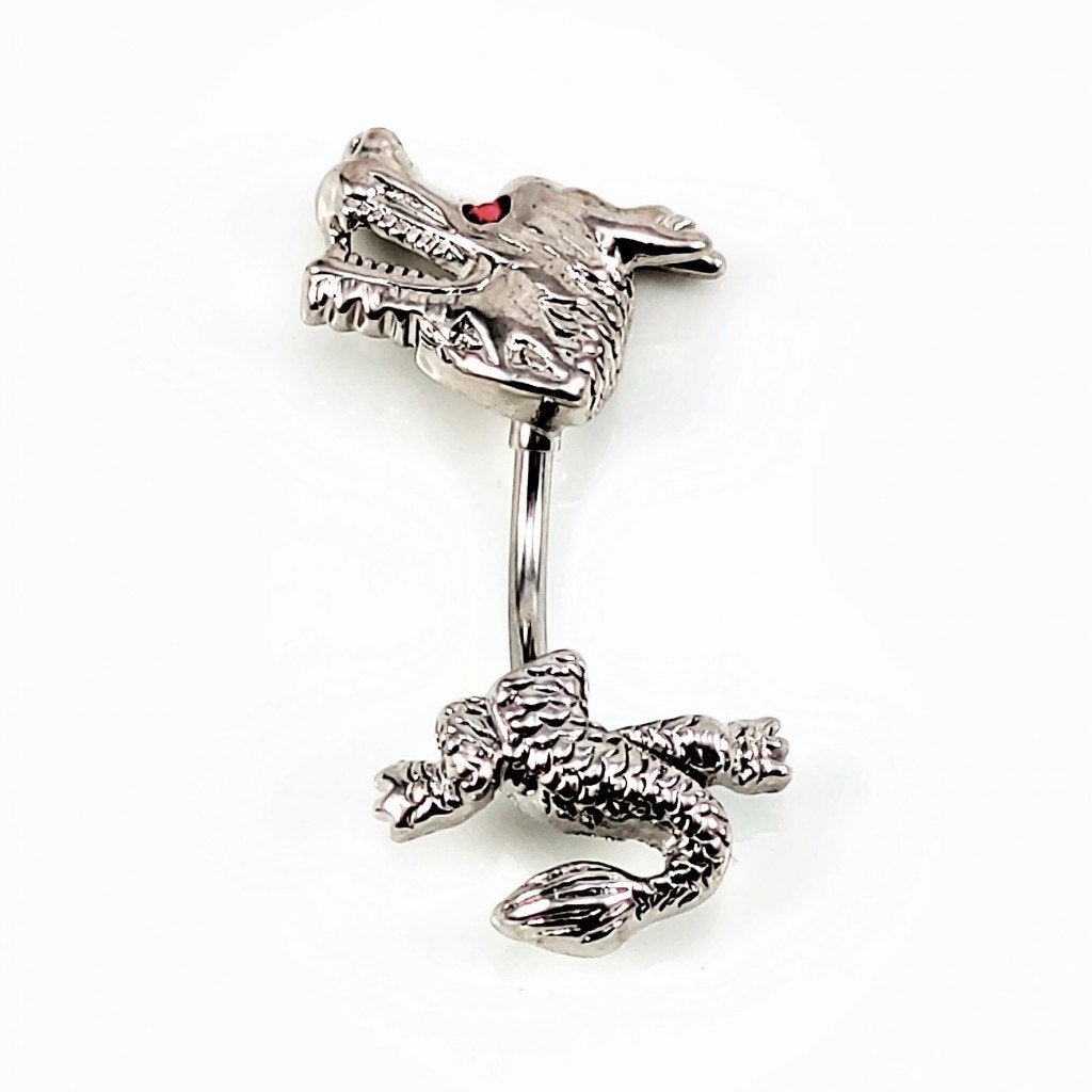 Roestvrij Stalen Draak Navelpiercing - RVS, Navelpiercing, Staal, Birgitta-Gracht 33, 6465 EL Kerkrade, Nederland, Verzenden