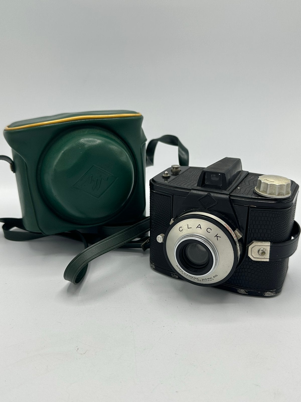 Vintage Agfa Clack camera met originele leren tas, Audio, Tv en Foto, Ophalen of Verzenden, Gebruikt, Compact, Overige Merken