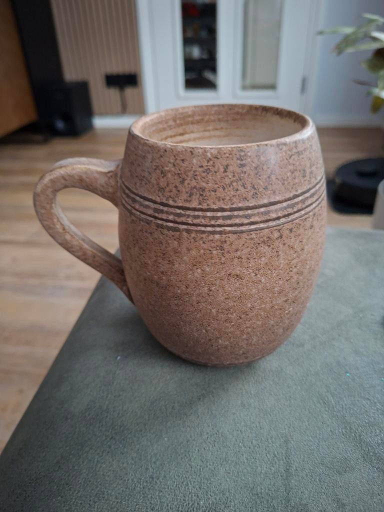 Vintage Aardewerken Bierpul, handgemaakt, Antiek en Kunst, Ophalen of Verzenden