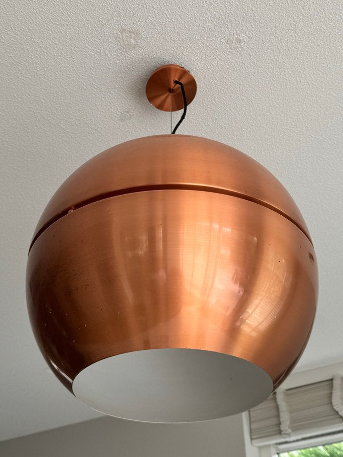 2X Zuiver Retro 70 Hanglamp Metaal - Koperkleurig, Ophalen, Gebruikt, Metaal, E27 (groot)