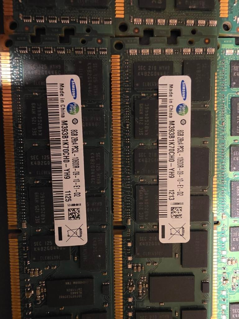 6x8GB DDR3 ECC RDIMM Samsung geheugen, Gebruikt, Server, 8 GB, DDR3