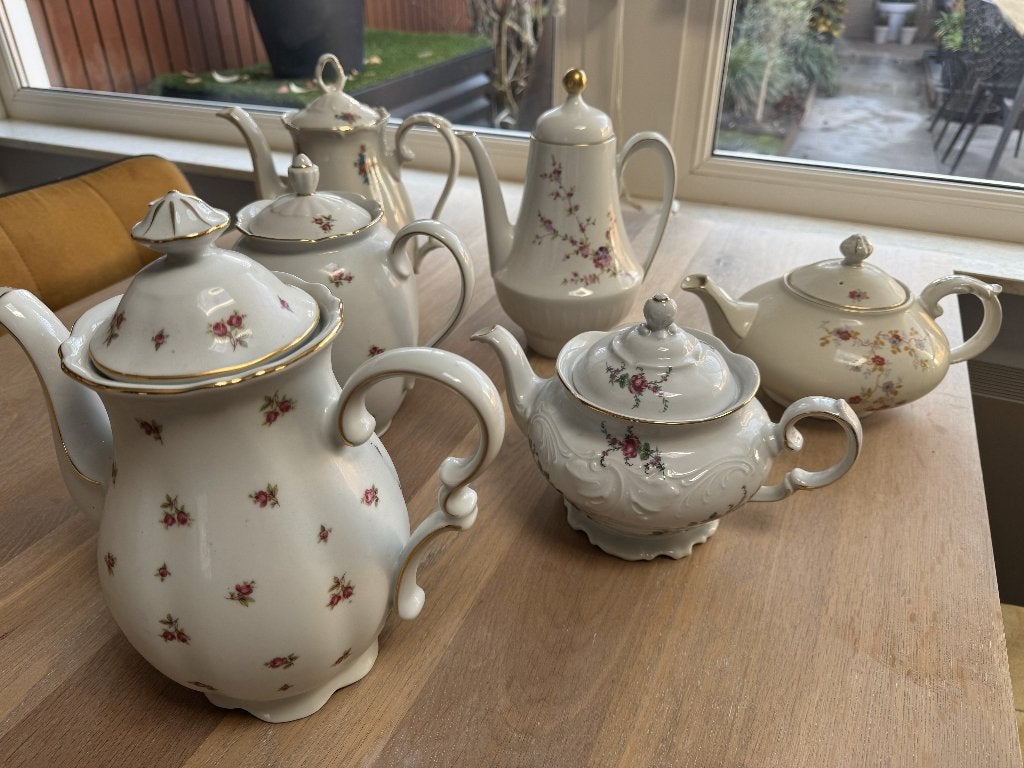 Antiek servies voor high-tea, workshop of kerstdiner, Antiek en Kunst, Ophalen of Verzenden
