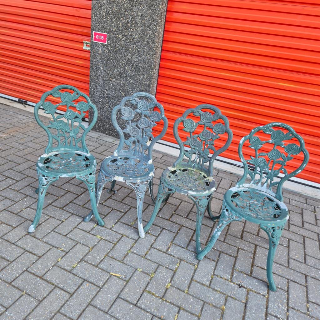 4 opknap aluminium stoelen, Ophalen