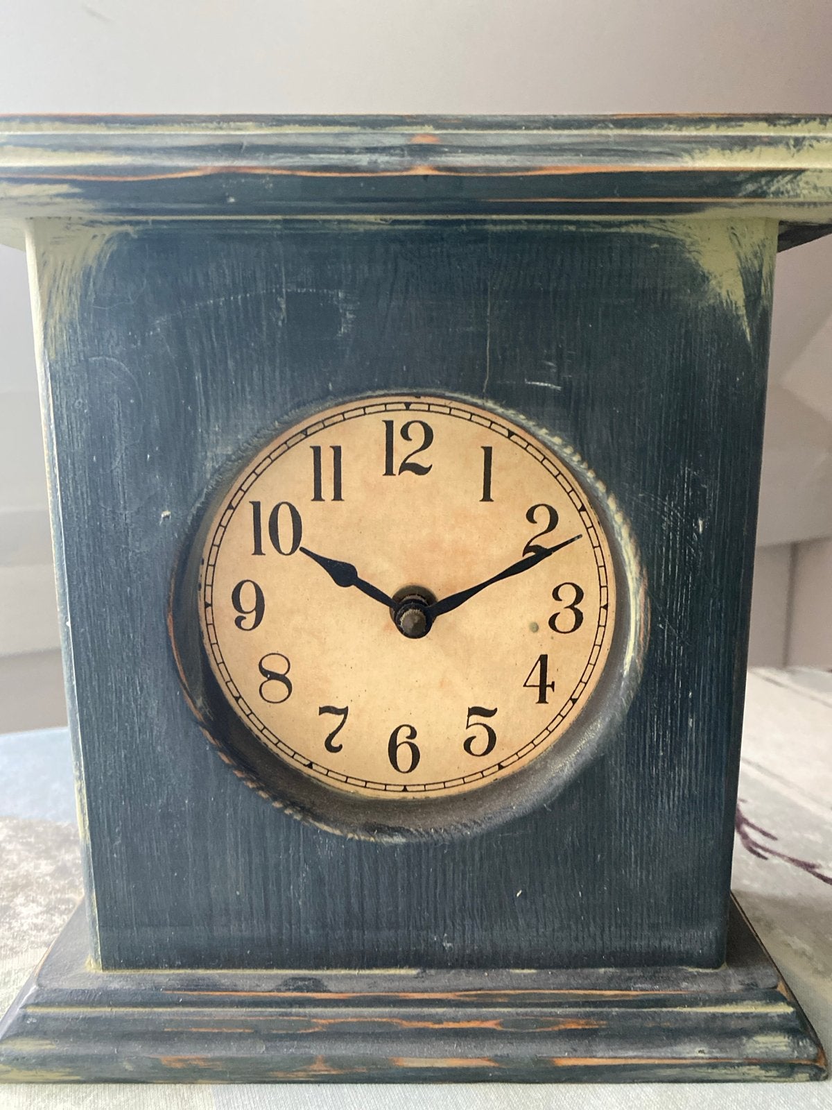 Vintage Tafelklok - Rustieke Houten Klok 23x20 cm, Ophalen of Verzenden