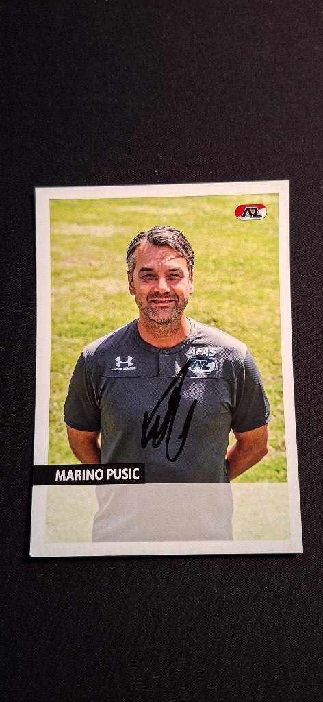 Spelerskaart met handtekening; Marino Pusic # AZ Feyenoord, Ophalen of Verzenden, Nieuw, AZ, Spelerskaart