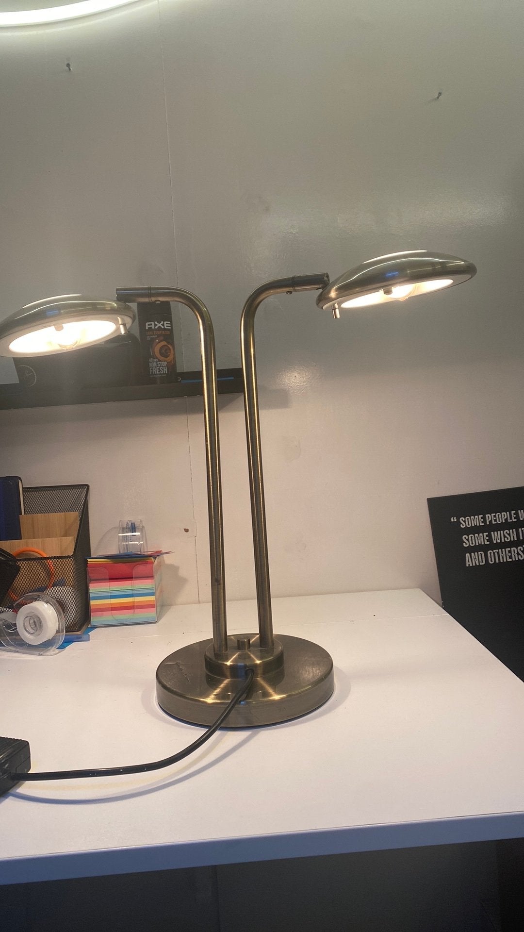Vintage tafellamp ontworpen door Jan des Bouvrie, Ophalen, Zo goed als nieuw, Metaal, Vintage