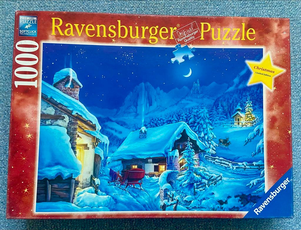 Ravensburger Kerstpuzzel 1000 stukjes - Limited Edition, Ophalen of Verzenden, 500 t/m 1500 stukjes, Zo goed als nieuw, Legpuzzel