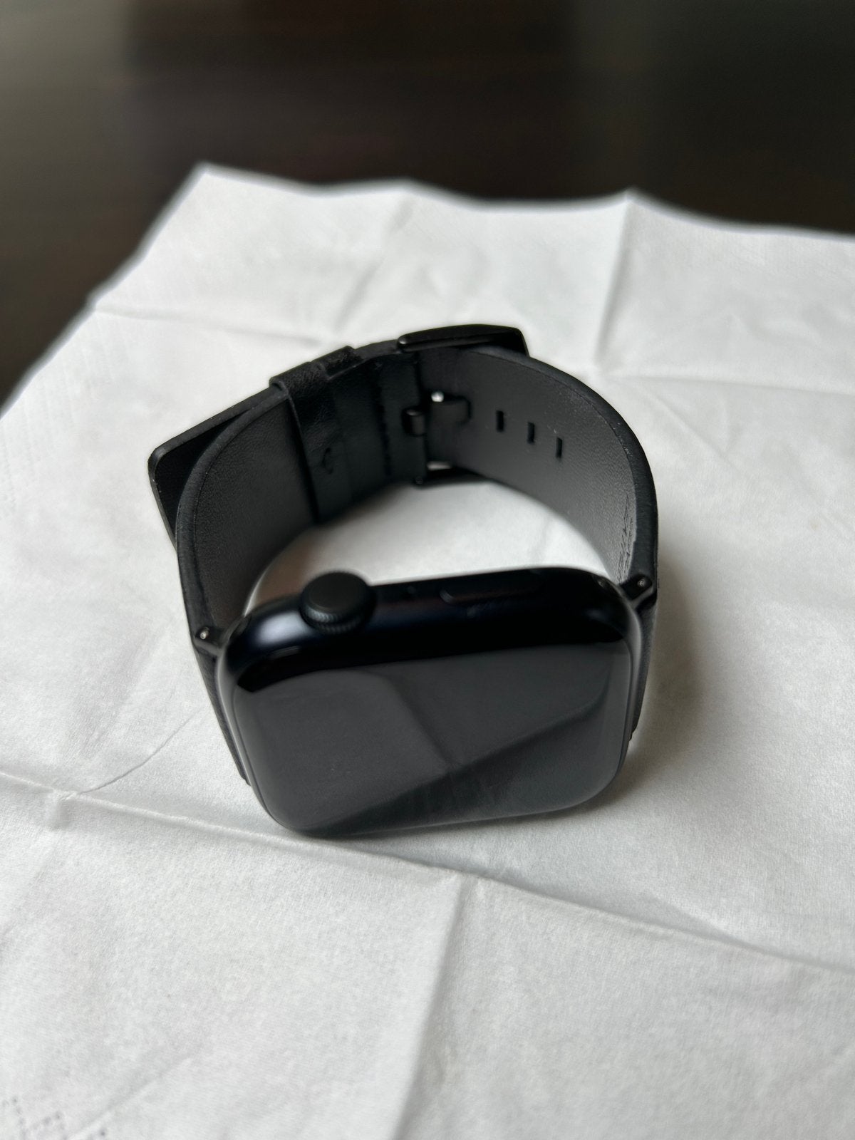 Nieuwe lederen horlogeband voor Apple Watch 42-49mm, Ophalen of Verzenden, Nieuw, Zwart, IOS