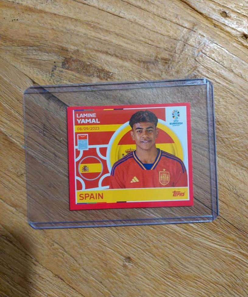 Lamine Yamal Rookie Swiss Edition Spanje Euro 2024 Topps, Ophalen of Verzenden, Zo goed als nieuw, Plaatje