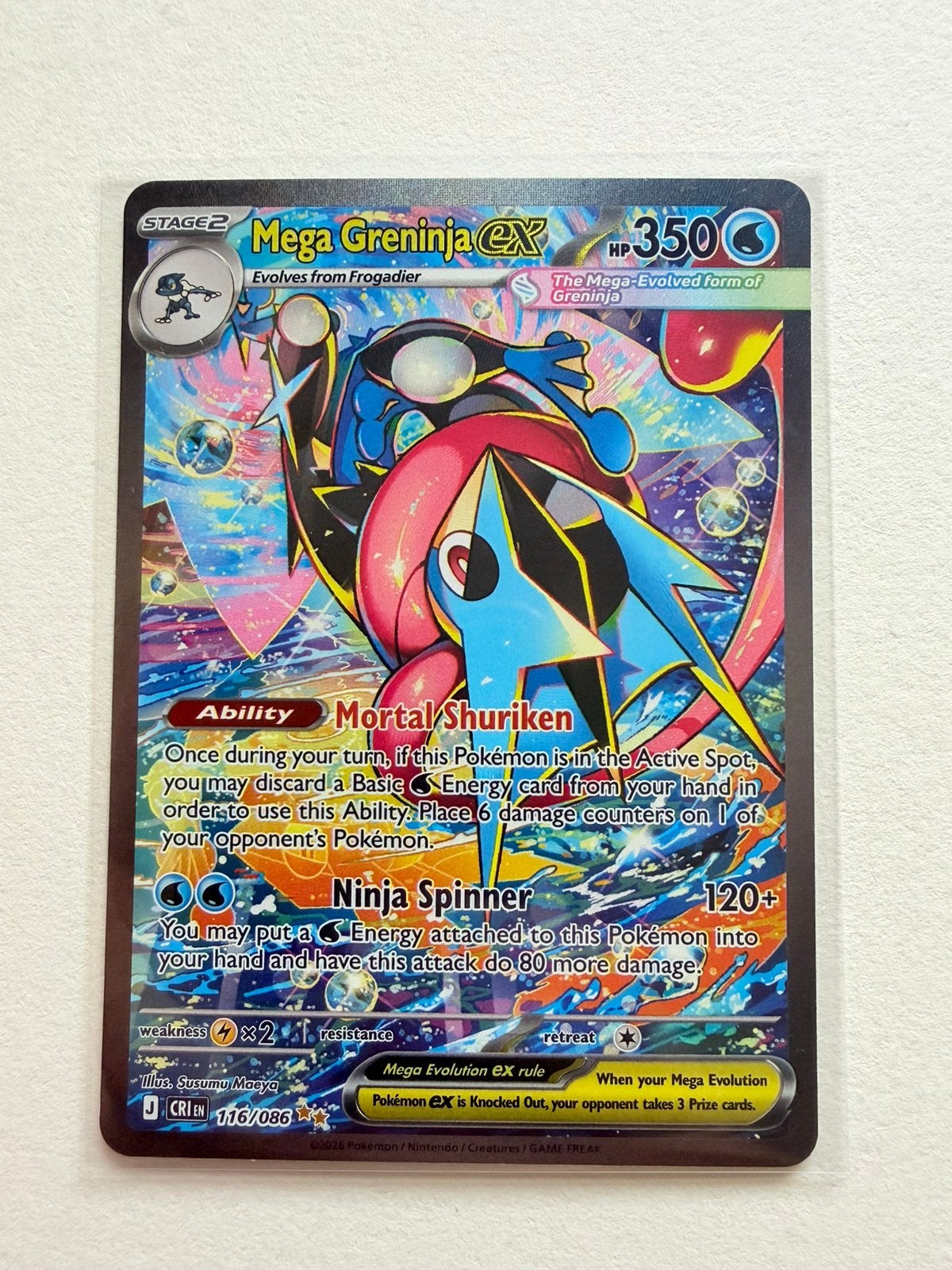 Mega Greninja EX 116/086  Chaos Rising, Verzenden, Zo goed als nieuw