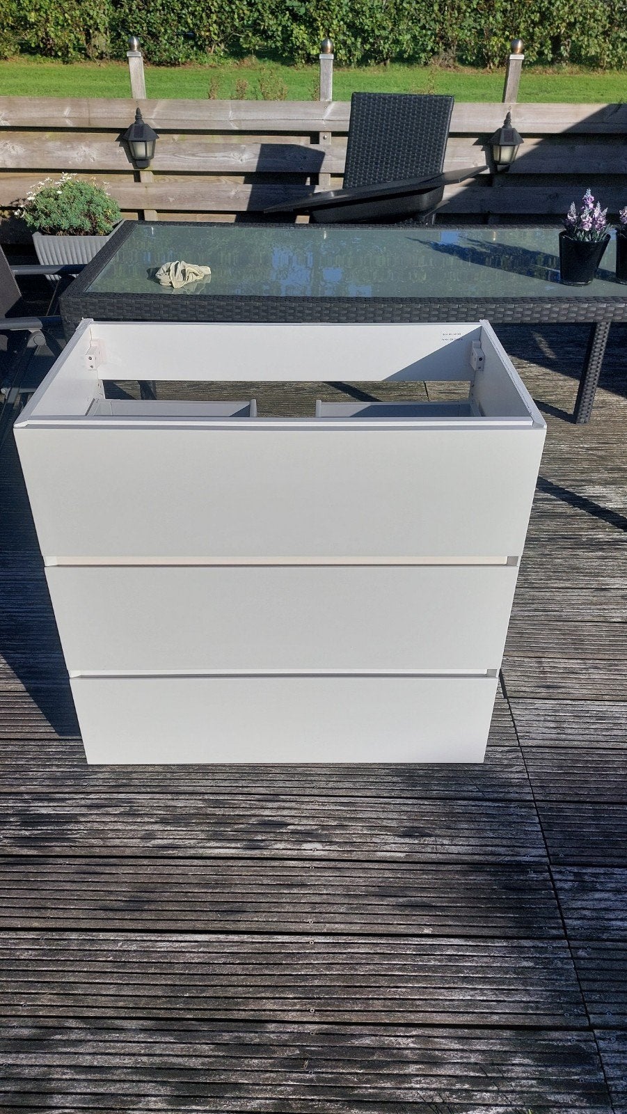 Storke Edge hoogglans witte onderkast met zwarte wastafel, Ophalen of Verzenden