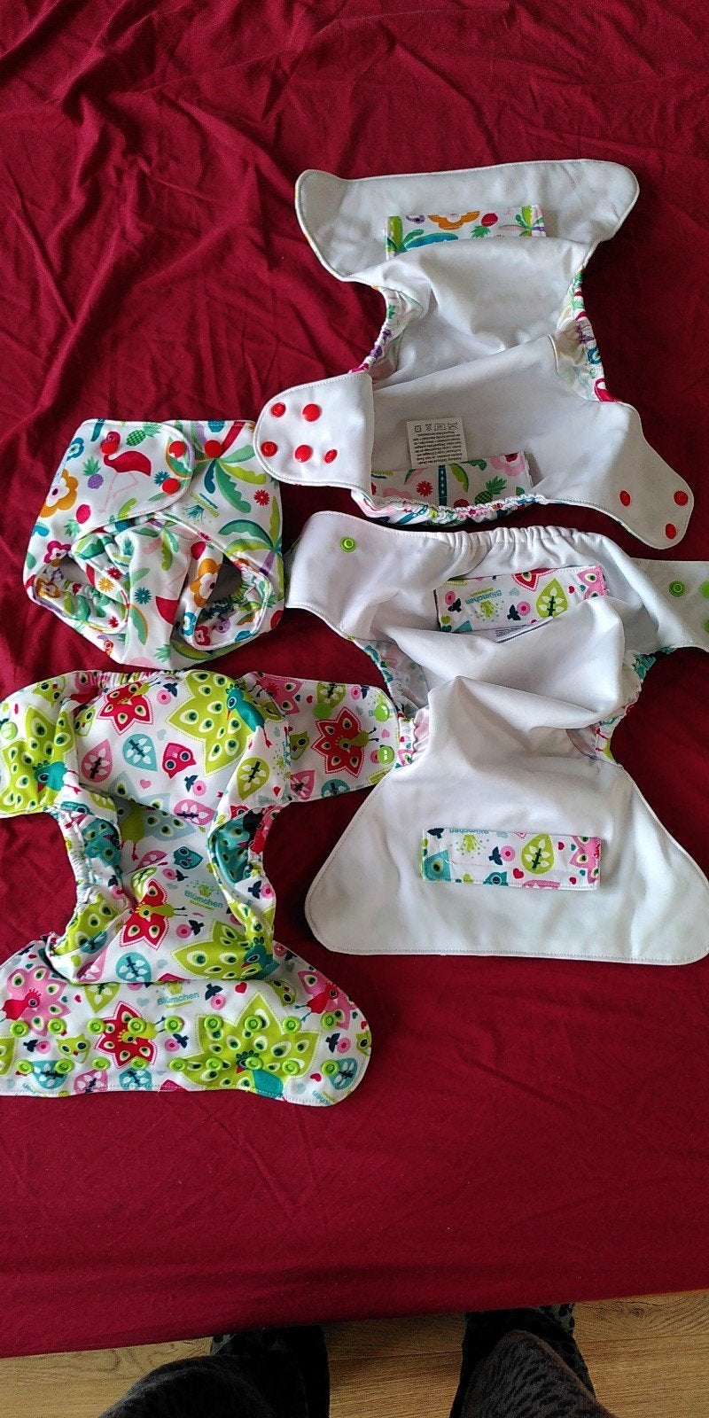 Blümchen wasbare luiers - set van 4, Ophalen of Verzenden, Nieuw