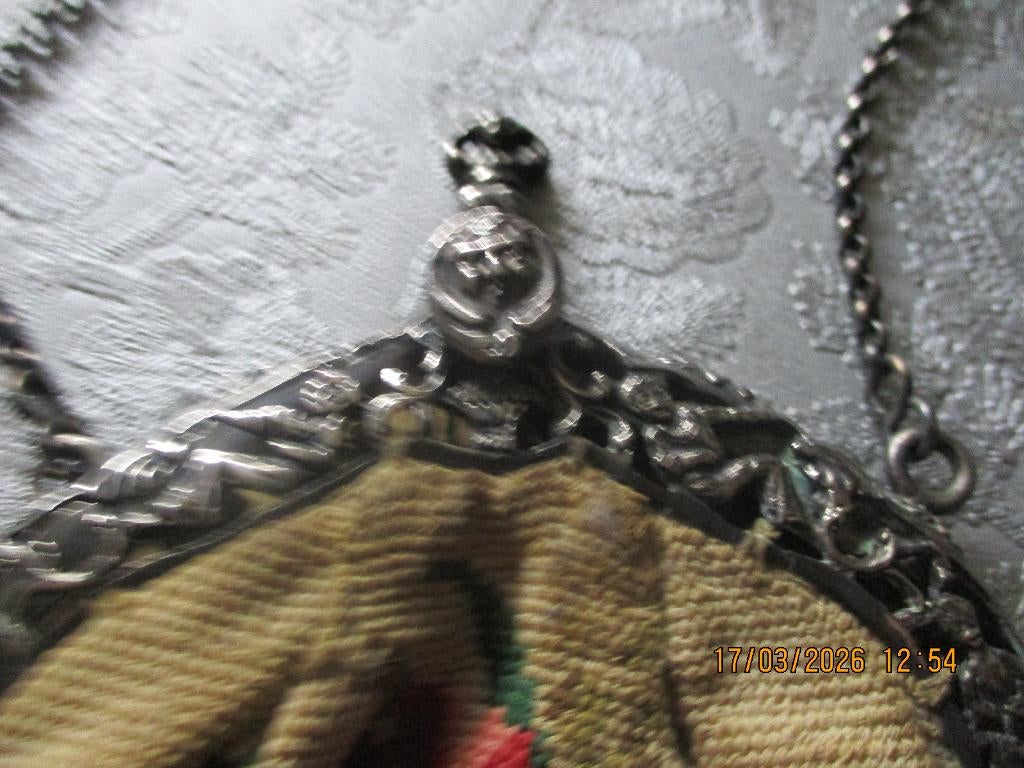 antiek  tasje met zilveren beugel, Antiek en Kunst, Ophalen of Verzenden, Zilver
