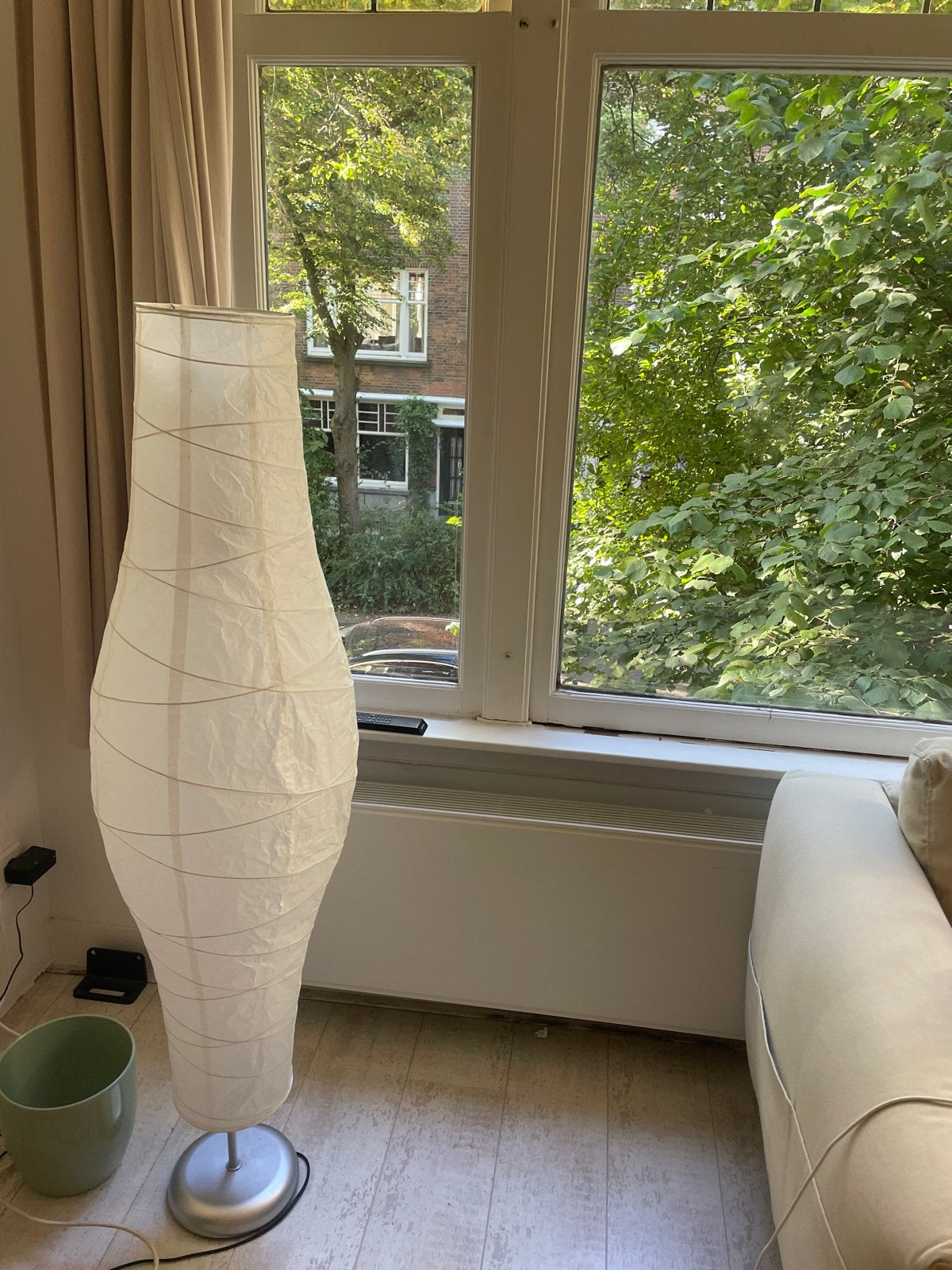 IKEA Holmö vloerlamp - sfeervolle rijstpapieren lamp, Ophalen, Gebruikt, 100 tot 150 cm, E27 (groot)