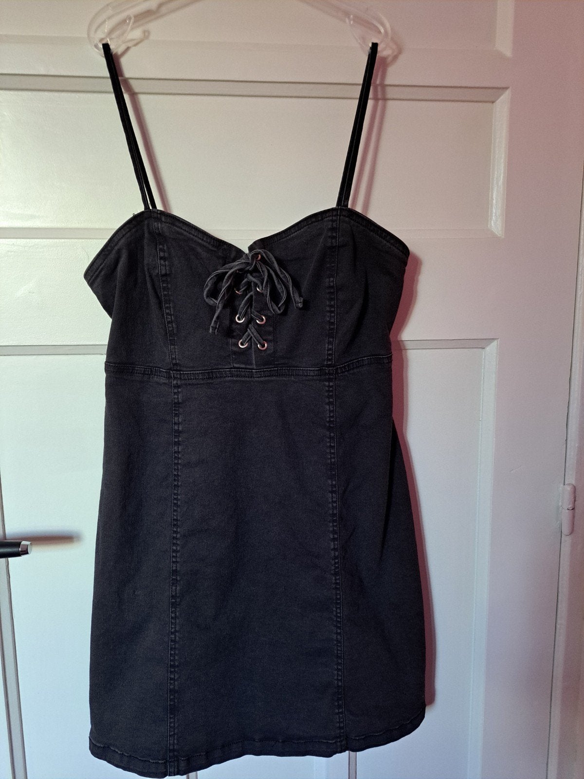 Spijkerjurk H&M, Maat 38/40 (M), H&M, Zwart, Ophalen of Verzenden