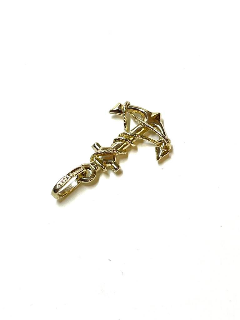 14k gouden anker hanger, Overige voorstellingen, -, -, Ophalen of Verzenden