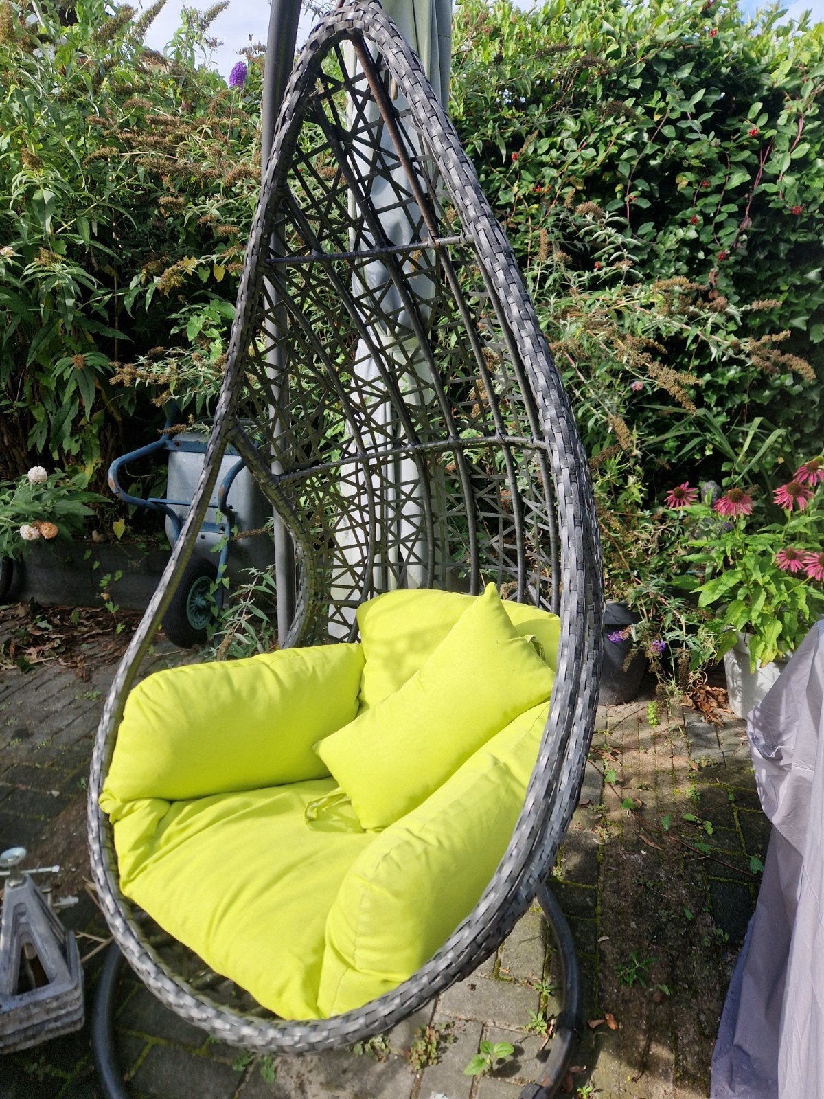 hangstoel met kussen, Tuin en Terras, Ophalen, Gebruikt, Rotan