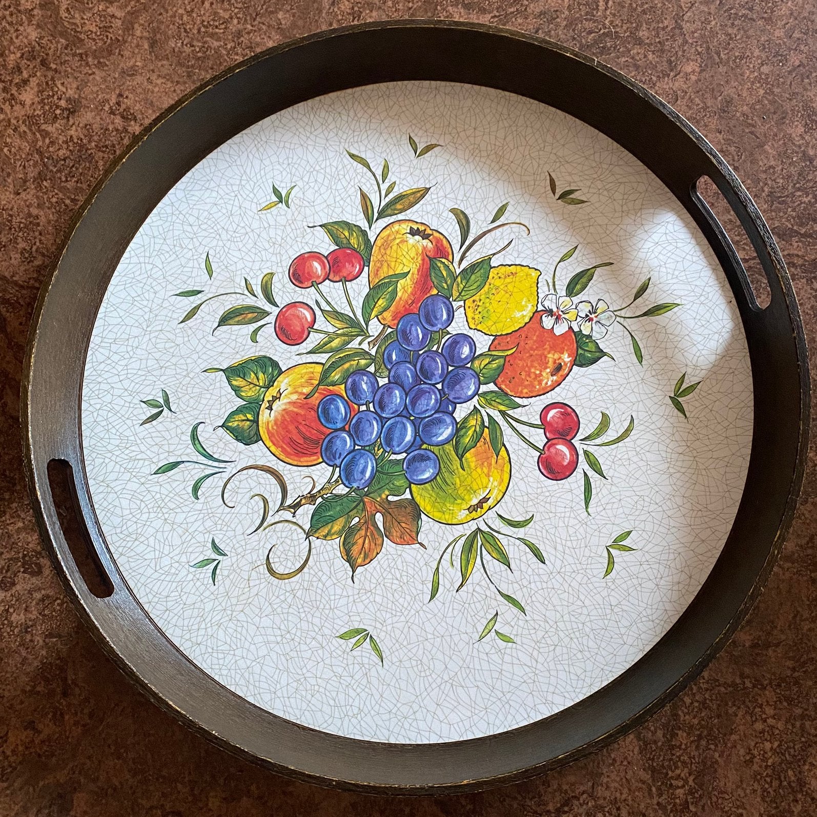 VINTAGE EMSA KUNSTSTOF DIENBLAD FRUIT XL, Ophalen of Verzenden, Huis en Inrichting