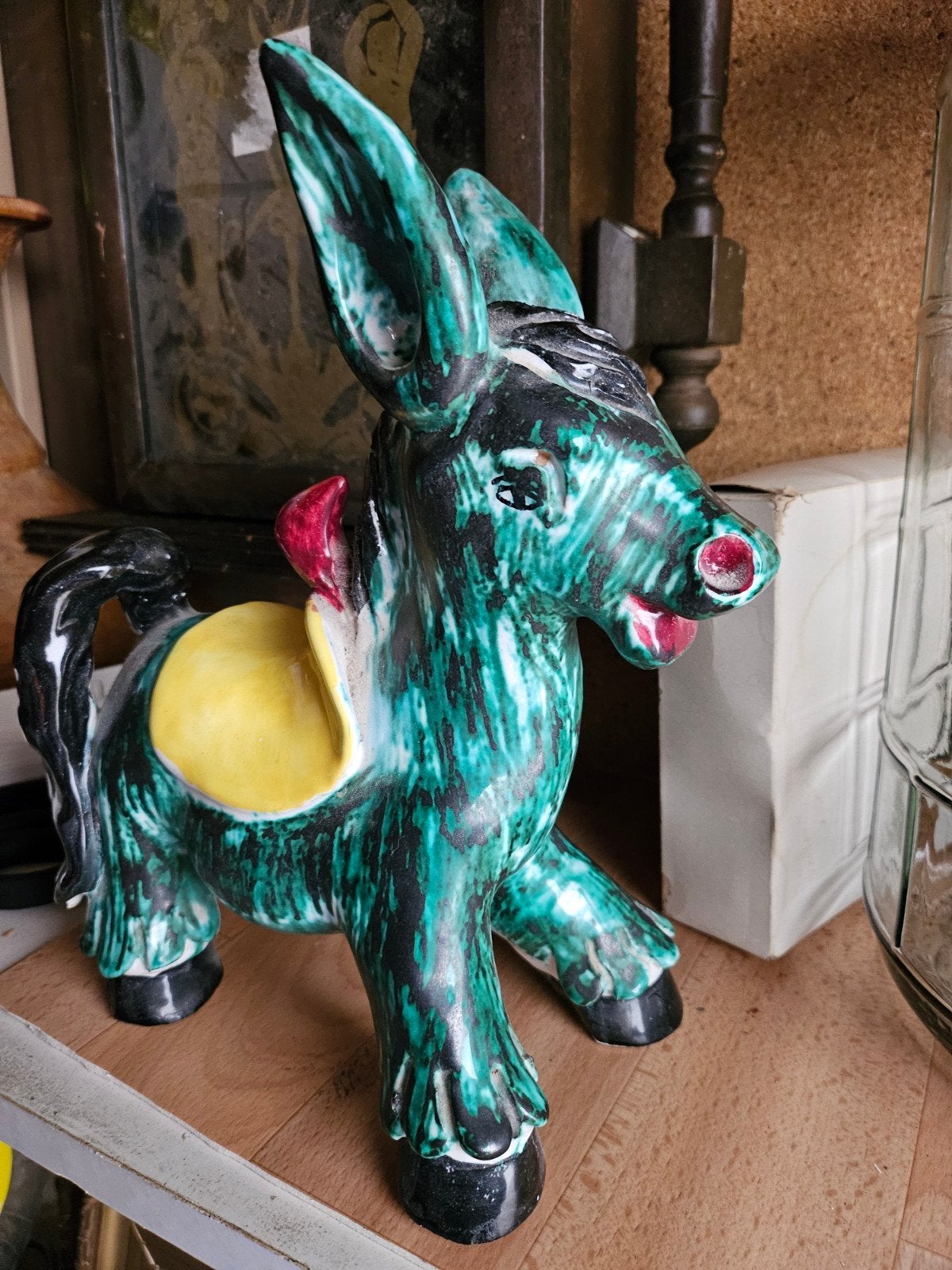 Vintage Italiaanse Keramische Ezel Decoratie, Ophalen of Verzenden