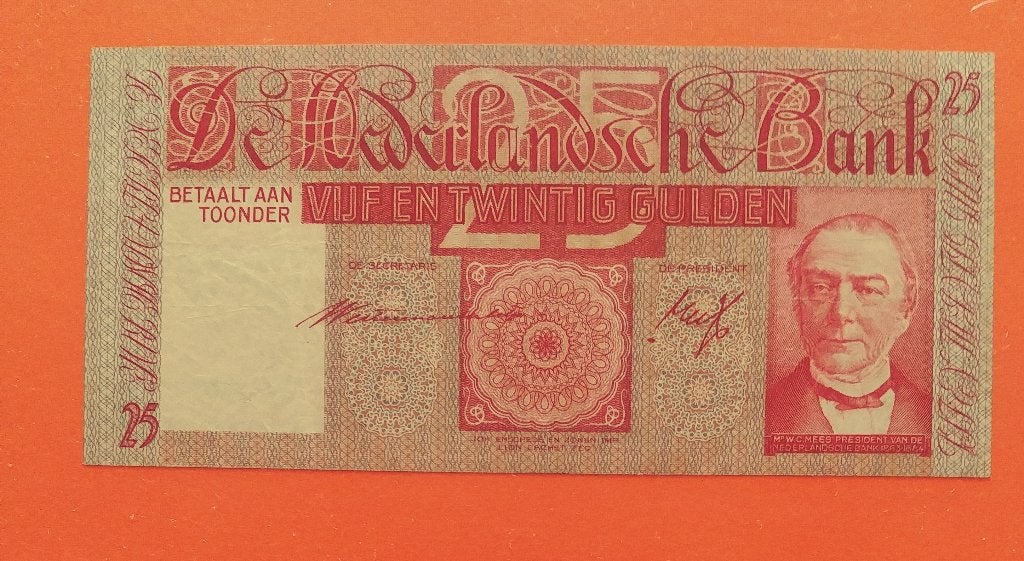 Bankbiljet 25 gulden 1939 Mees, cat. PL61.c2, Verzenden, 25 gulden, Los biljet