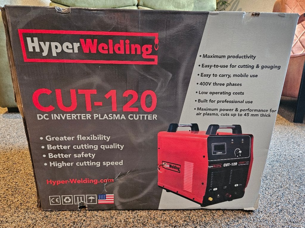 Plasmasnijder (HyperWelding Cut-120), Doe-het-zelf en Verbouw, Gereedschap | Lasapparaten, Ophalen of Verzenden, Nieuw, 250 ampère of meer