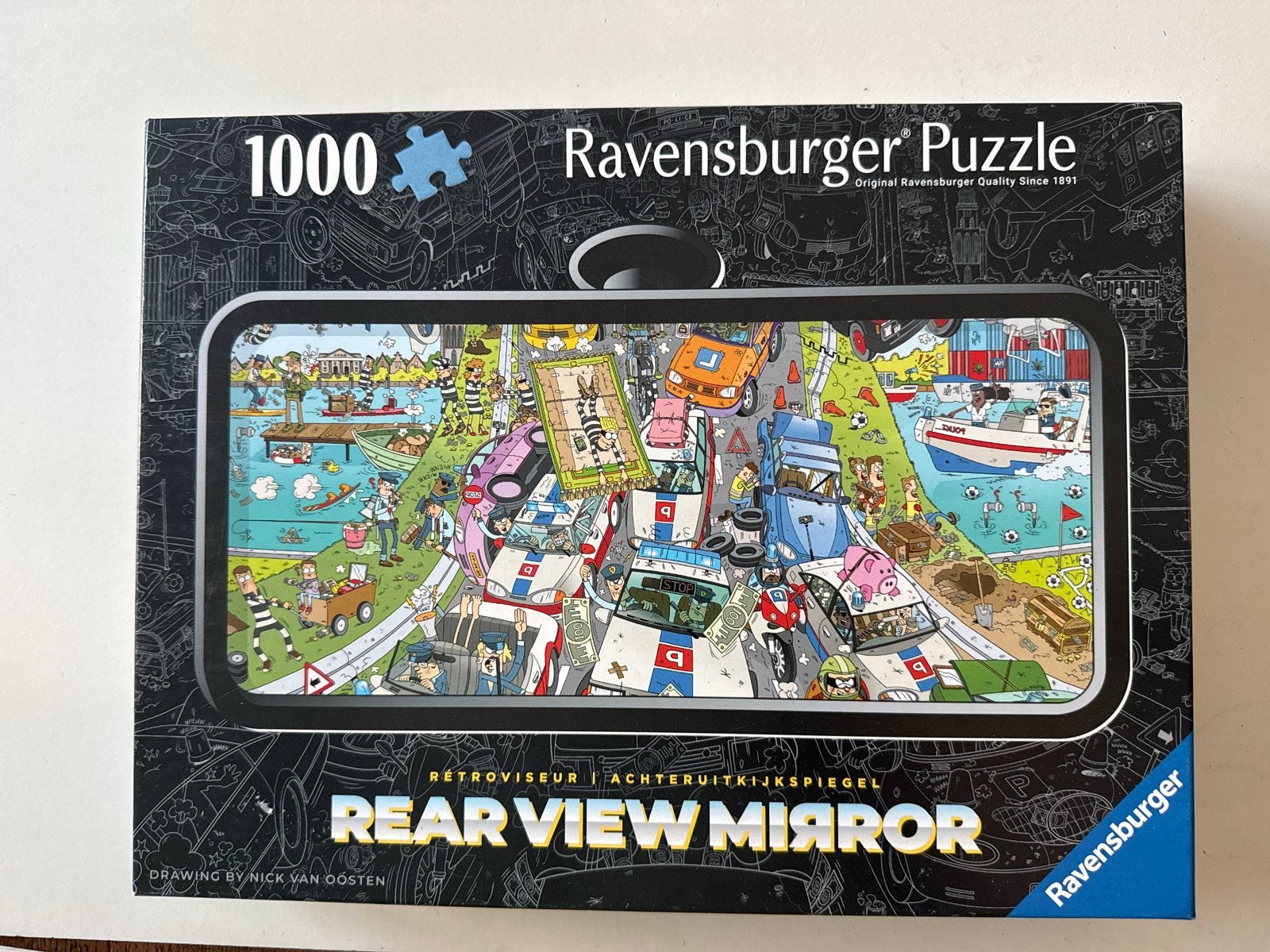Ravensburger Puzzel 1000 stukjes - Rear View Mirror, Ophalen of Verzenden, 500 t/m 1500 stukjes, Zo goed als nieuw, Legpuzzel