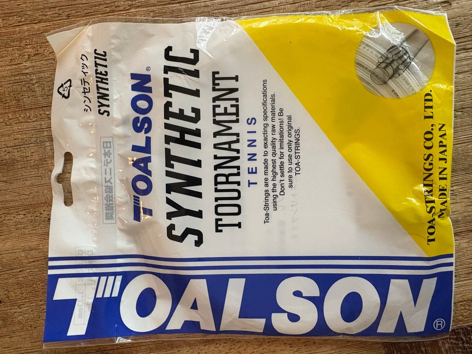 Toalson Synthetic Tournament Tennissnaar 1.33mm x 12m, Ophalen of Verzenden, Nieuw, Grip of Snaar, Overige merken