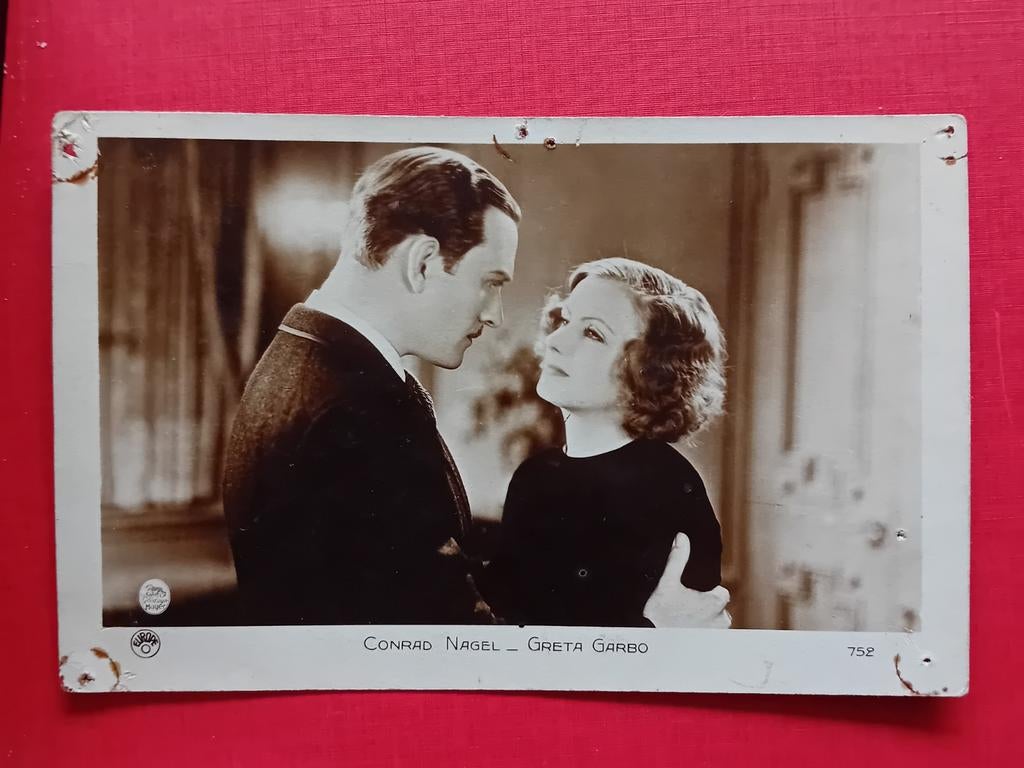 Ansichtkaart Conrad Nagel - Greta Garbo, Verzamelen, Ophalen of Verzenden, Foto of Kaart