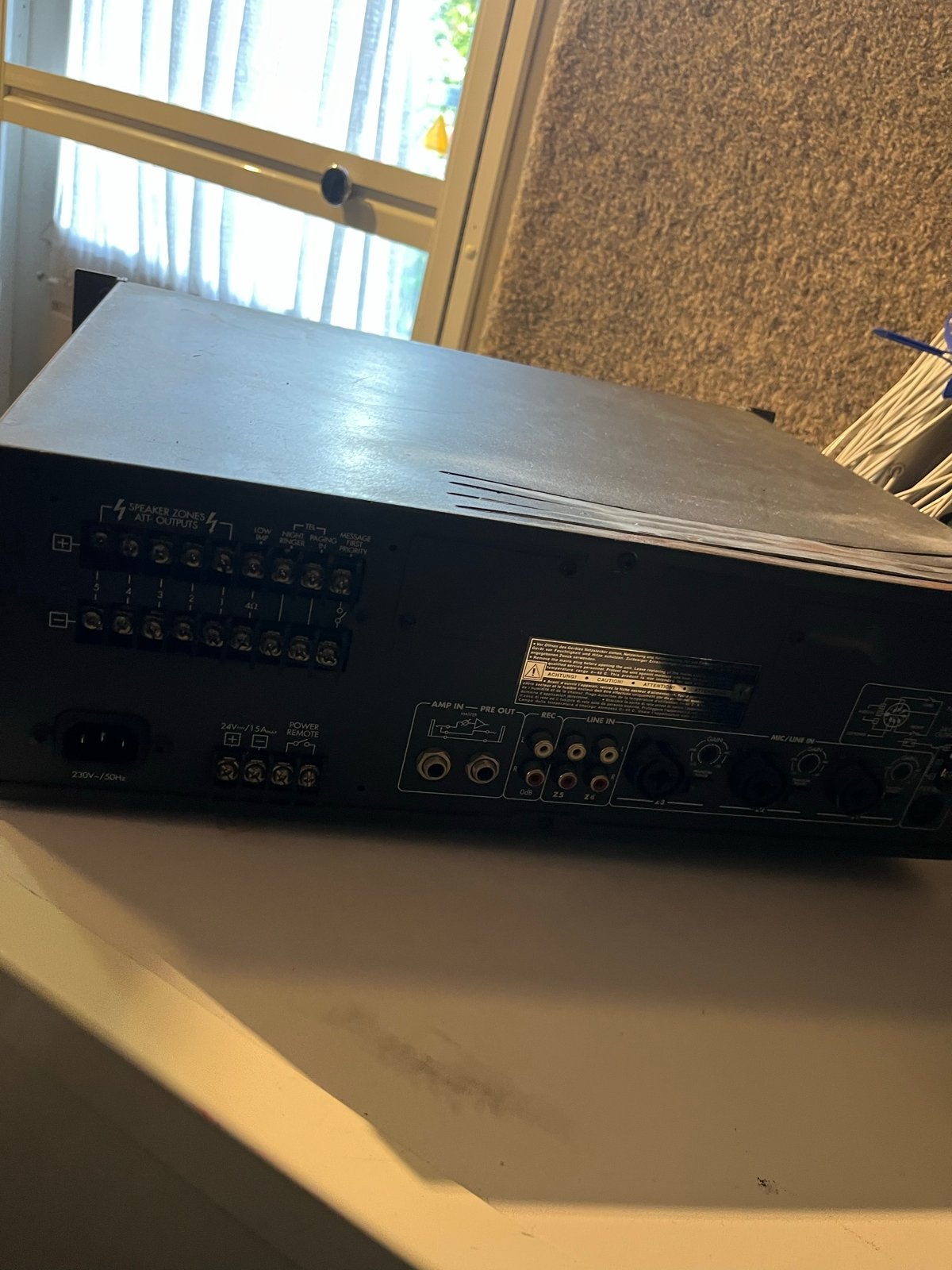 Monacor PA-1120 5-zone PA-versterker, Audio, Tv en Foto, 120 watt of meer, Ophalen, Overige merken, Gebruikt