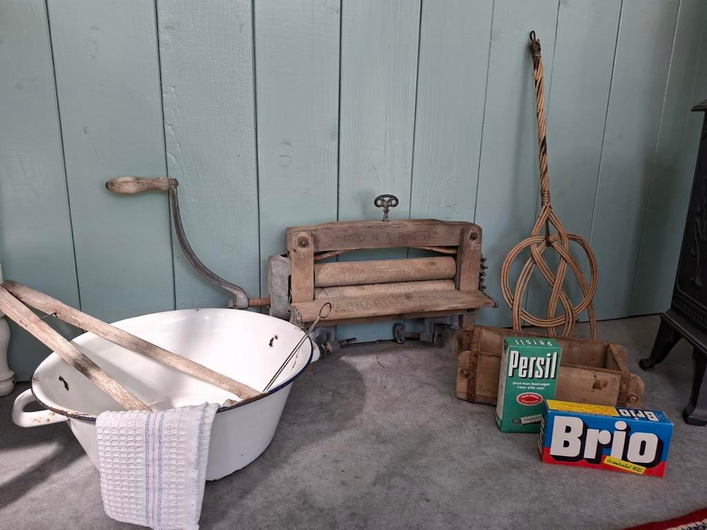 Leuke oude brocante wringer, Ophalen, Gebruikt, Overige materialen, 2 zitplaatsen
