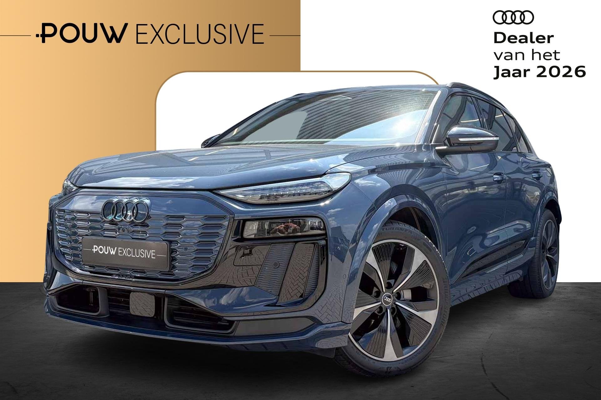 Audi Q6 e-tron quattro 388pk S edition 100 kWh | Trekhaak We, Auto's, Automaat, 12 maanden, Gebruikt, Blauw