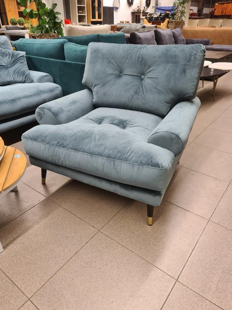 Nieuwe fauteuil adore velvet aqua turquoise petrol €195, Ophalen, Industrieel landelijk barok brocante koloniaal boheems vintage