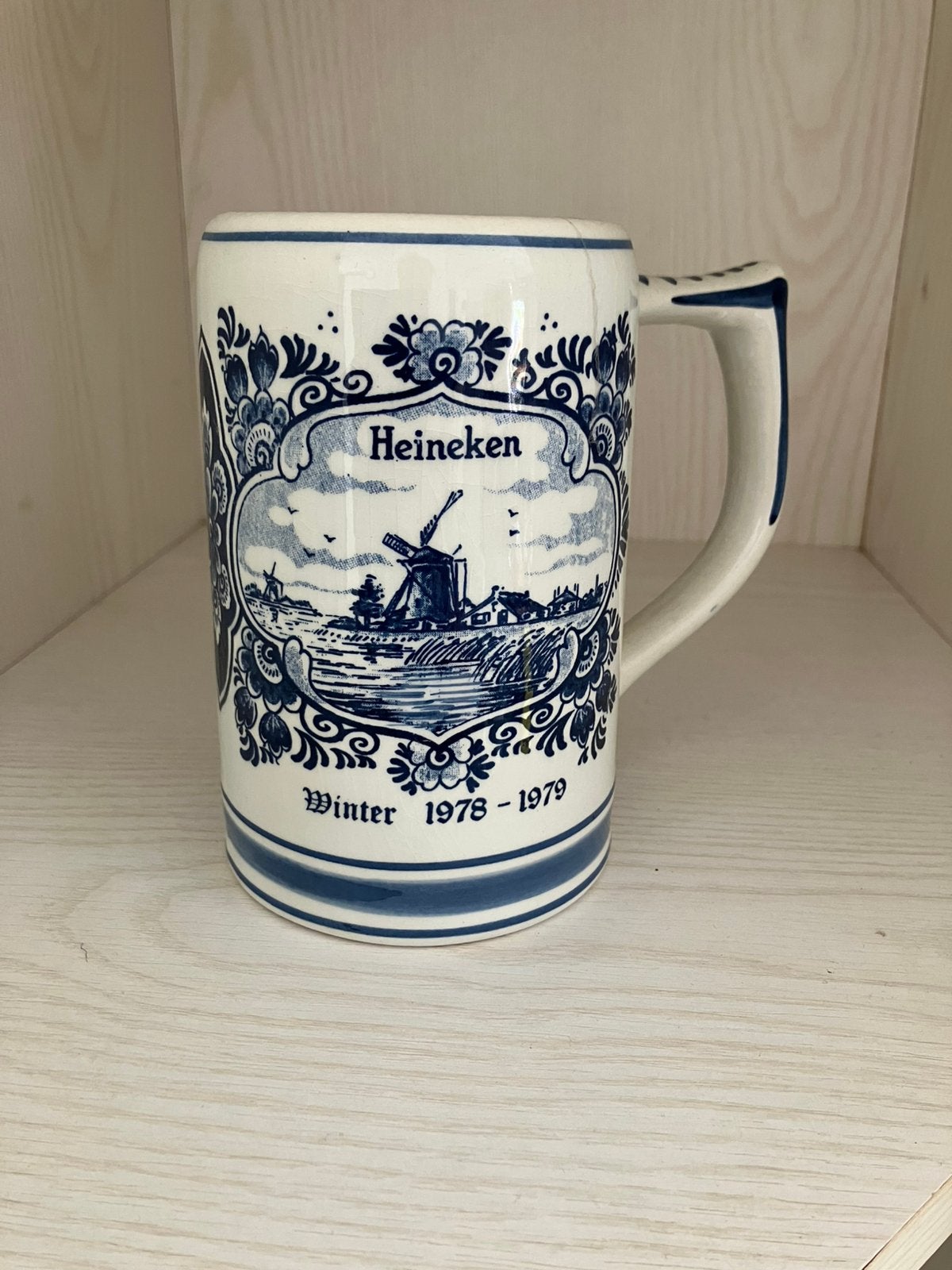 Heineken Delfts Blauw beker pul winter 1978 1979, Verzamelen, Biermerken, Ophalen of Verzenden, Zo goed als nieuw, Pul(len), Heineken