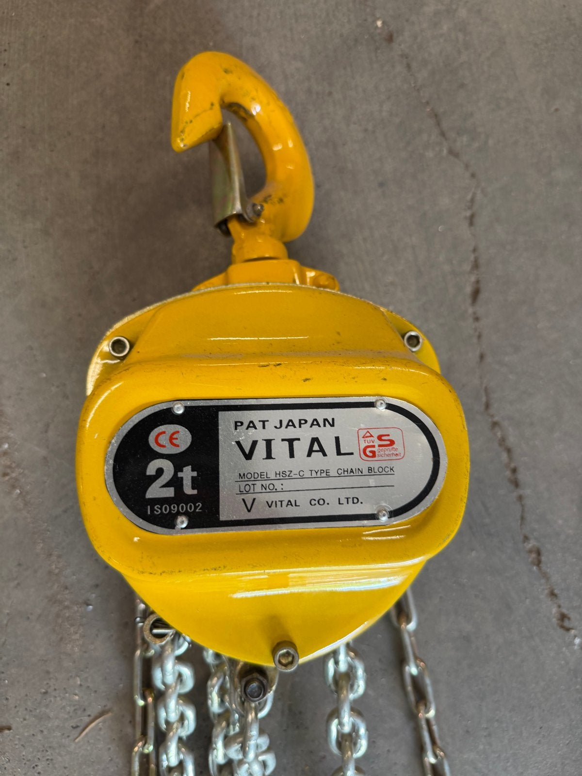 Vital HSZ-C Type Kettingtakel 2t - Handmatig in nieuwstaat, Doe-het-zelf en Verbouw, Ophalen of Verzenden, Gebruikt, Handmatig