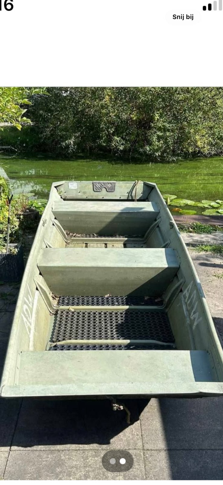 Aluminium boot platbodem, Watersport en Boten, Ophalen, Gebruikt, Aluminium
