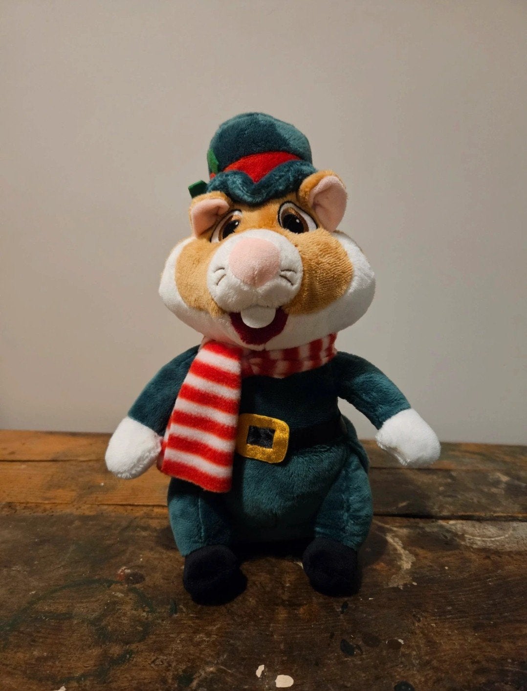 Albert Heijn Kerst Hamster Charles Dickens 30 cm, Kinderen en Baby's, Speelgoed | Knuffels en Pluche, Groen, Hamster, Ophalen of Verzenden