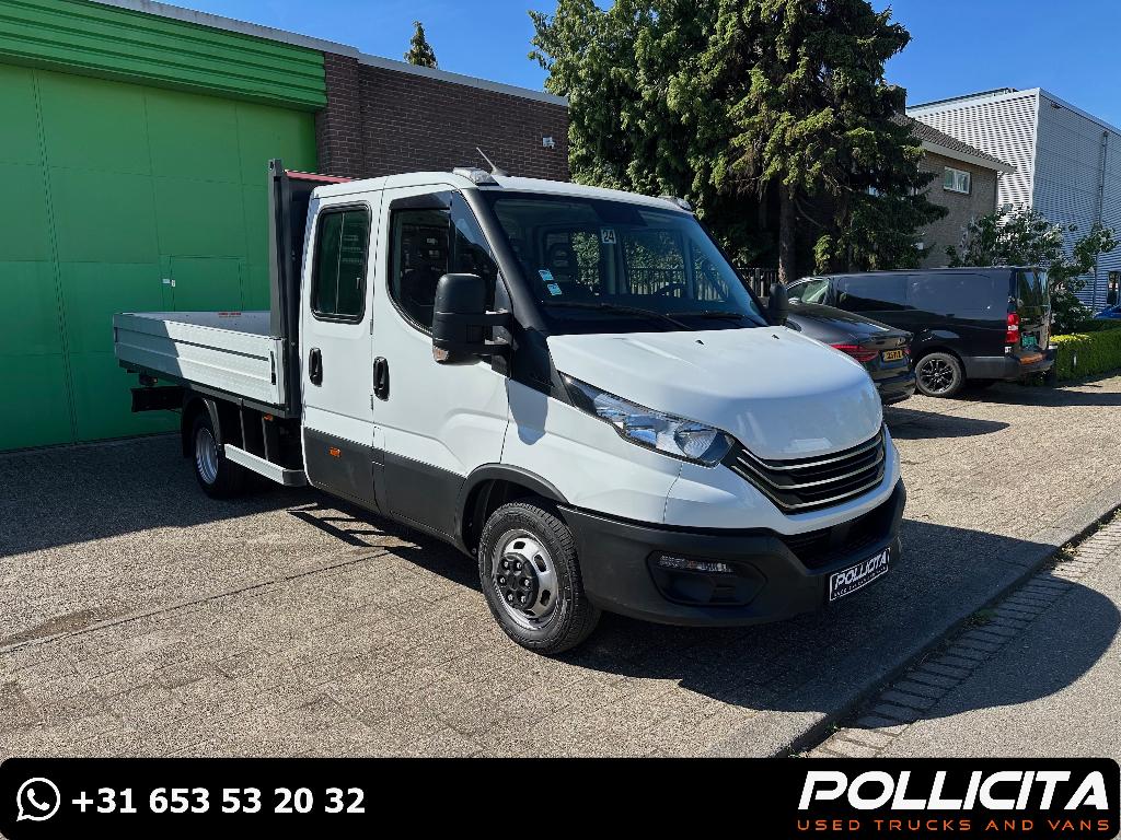Iveco Daily 35C14 / Dubbel cabine / Open laadbak / Trekhaak, Auto's, Iveco, 7 stoelen, Wit, Bedrijf
