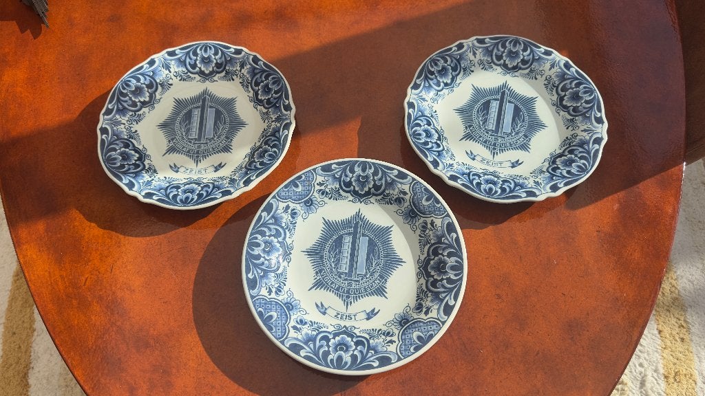 3 borden (Delfts Blauwe stijl) (Politie Zeist memorablia), Ophalen of Verzenden