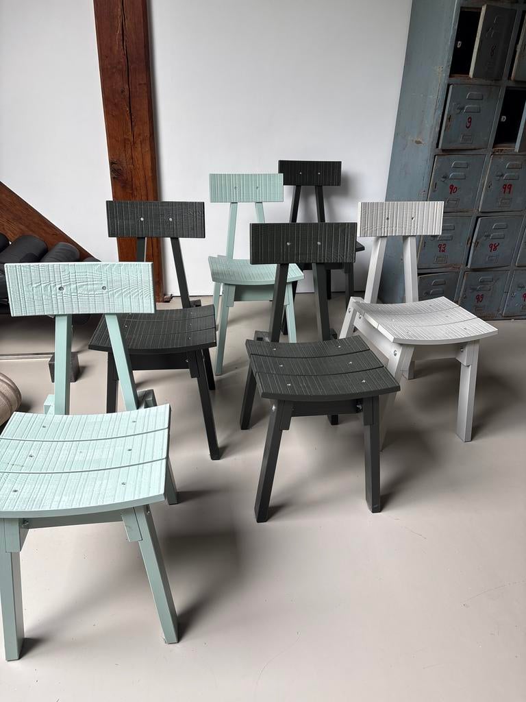 Set van 6 piet hein eek ikea stoelen en twee gratis, Huis en Inrichting, Stoelen, Gebruikt, Vijf, Zes of meer stoelen, Hout, Overige kleuren