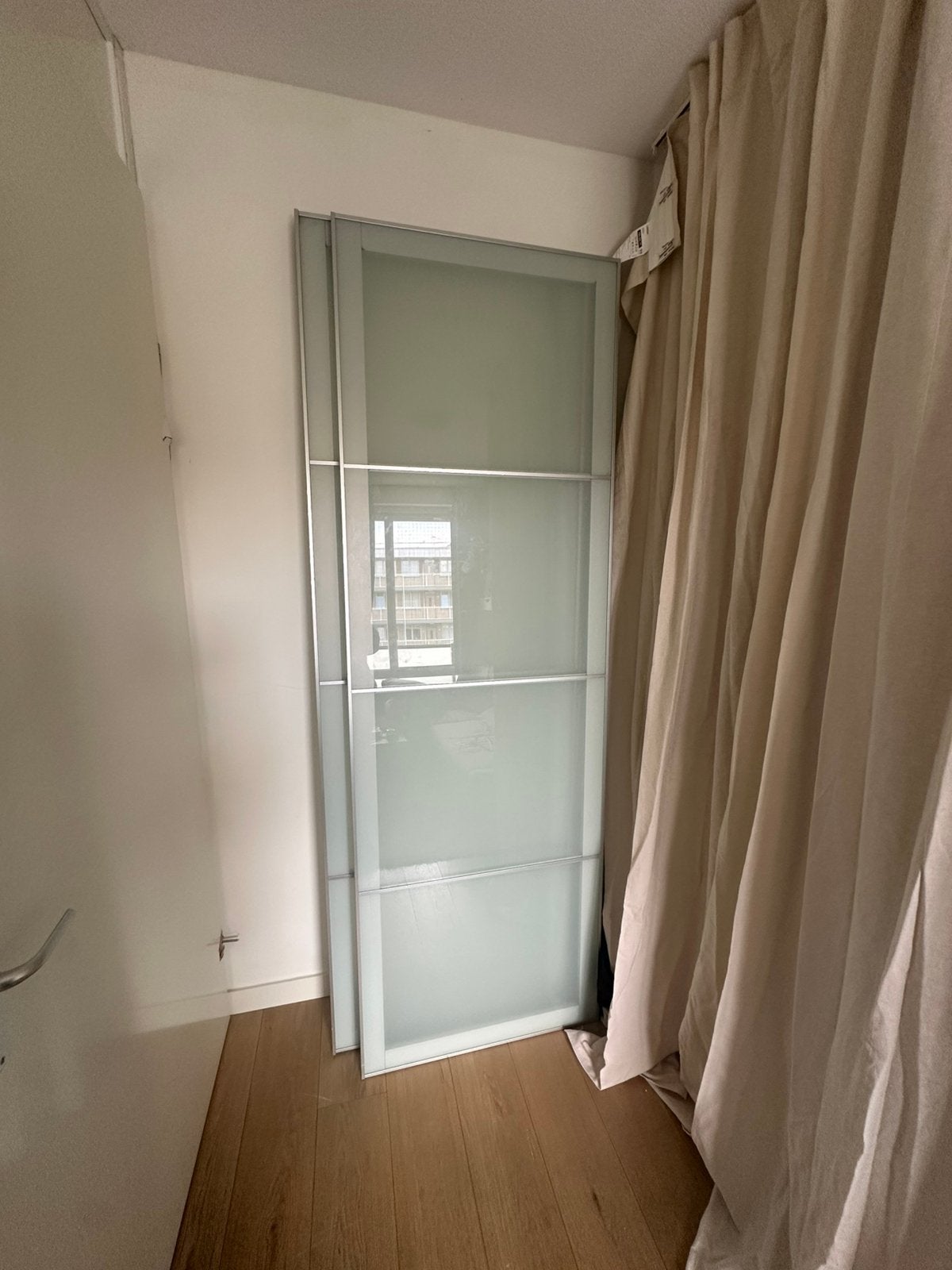 2x pax kast schuifdeuren glas, Ophalen of Verzenden, Zo goed als nieuw, 50 tot 75 cm, 200 cm of meer